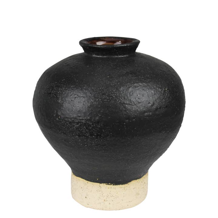 Umbria Vase with Small Neck, Ceramic, Black for wholesale by HomArt
