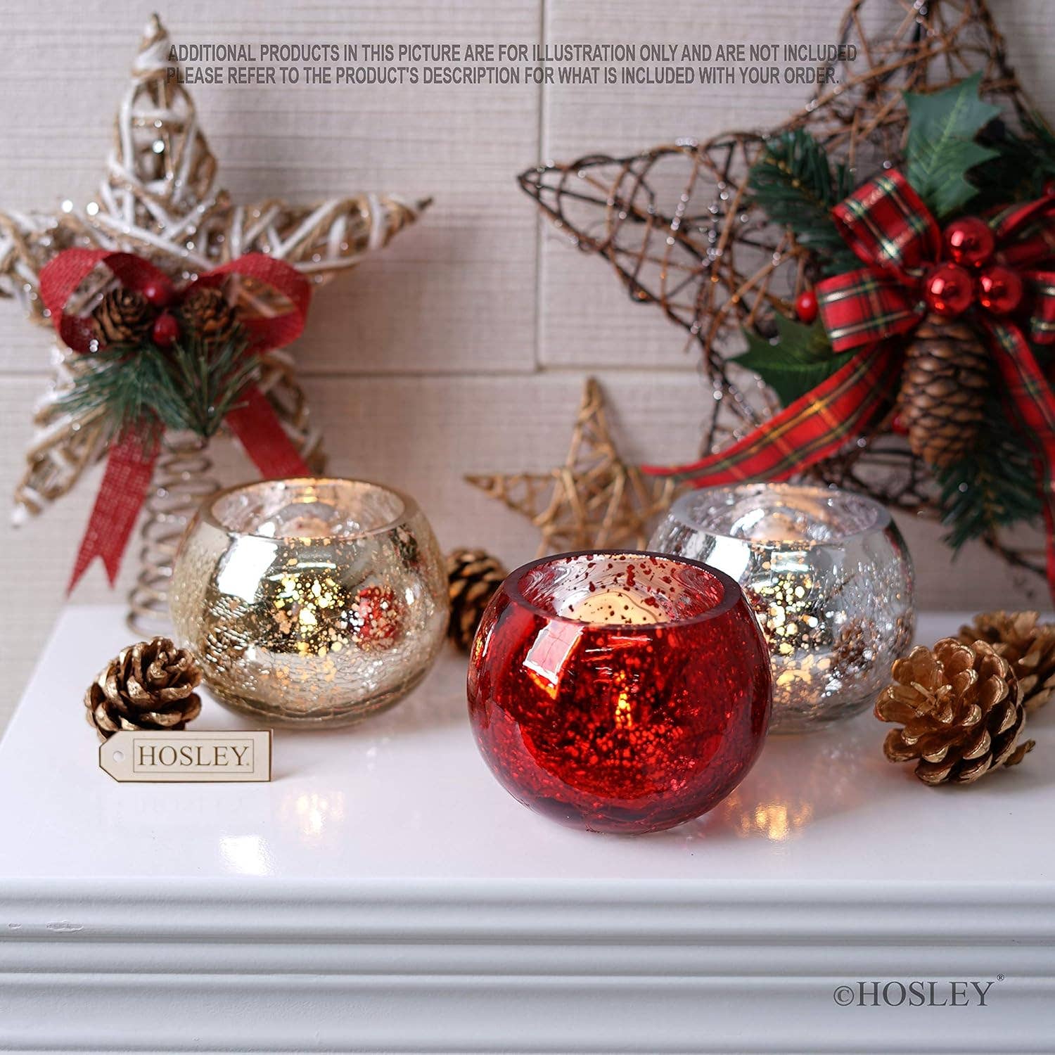 Hosley - Vente Bougeoirs - Bougeoir Hosley® S-6 en verre craquelé de 3,94 pouces D3