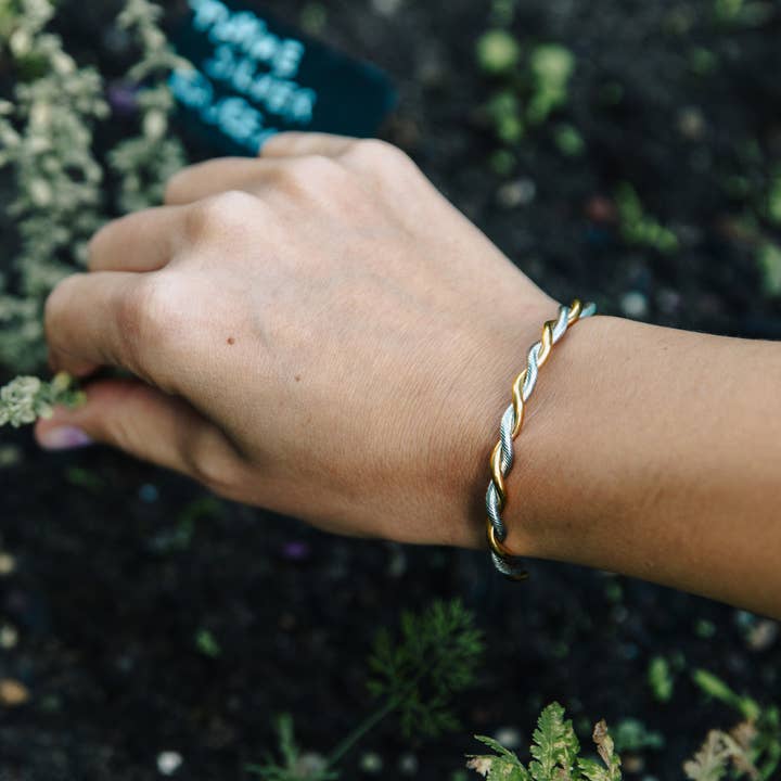 Nordic Muse - Wholesale Cuff Bracelet - Silver Twist Cuff Bangle, Waterproof3