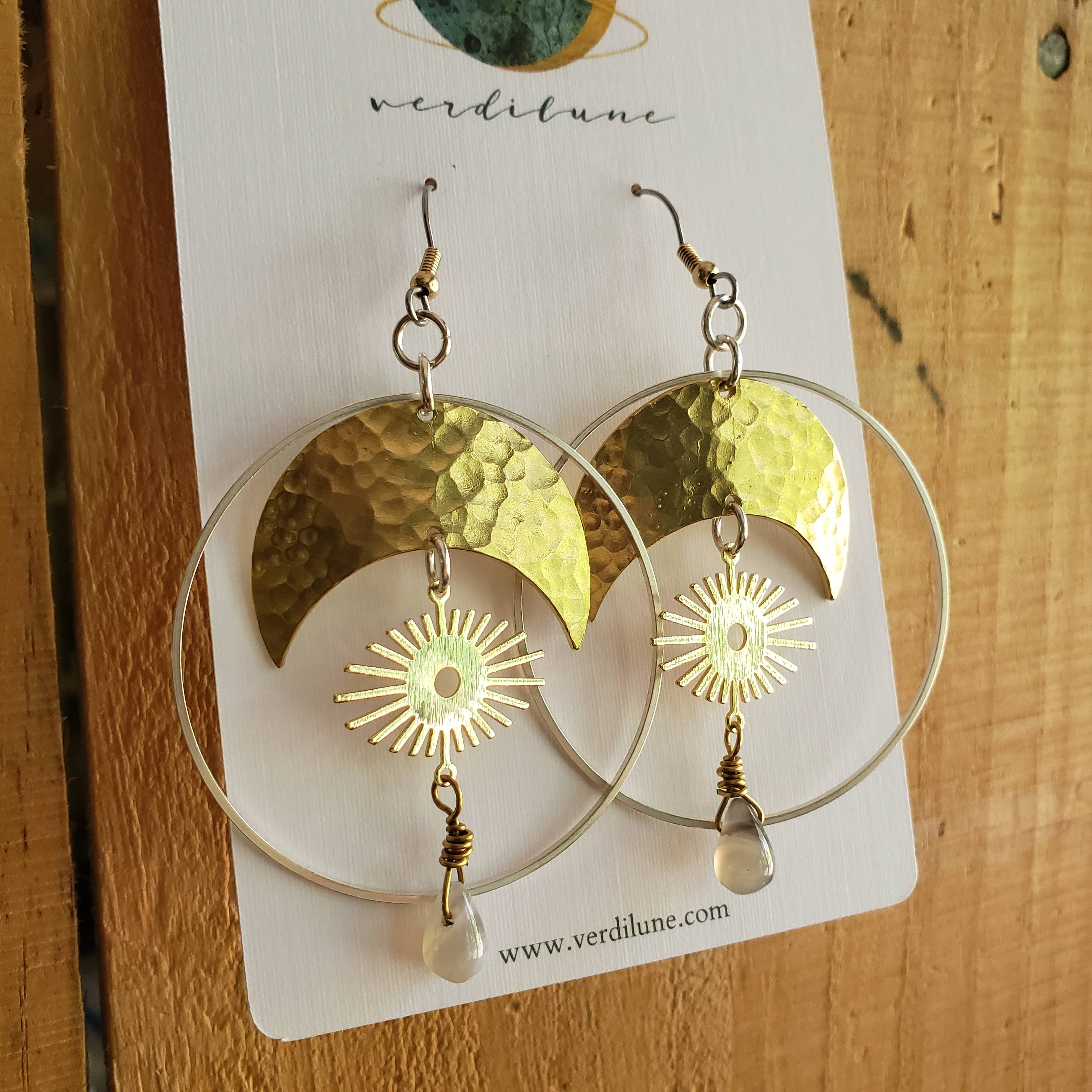 Verdilune - Wholesale Dangle Earrings - Supernova - Mixed Metal & Gemstone Statement Earrings2