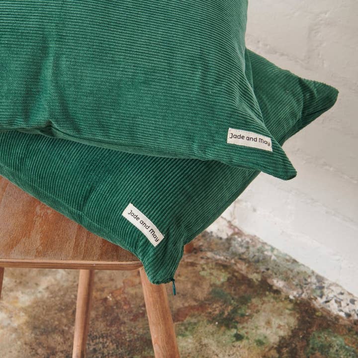Colourful Cushion - Emerald Green Cord for wholesale by JADE AND MAY
