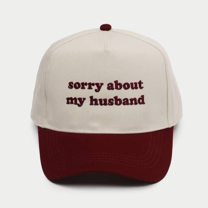 David And Young - Wholesale Baseball Cap - Unisex - Valentine SORRY ABOUT MY HUSBAND Two Tone Baseball Cap