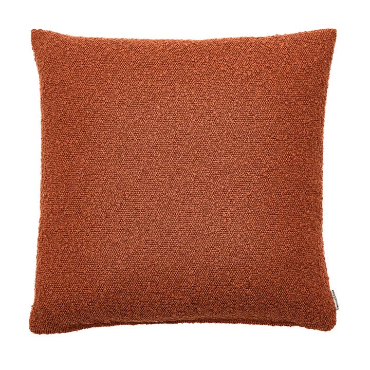 Rust Bouclé Double-sided Cushion - 42x42cm (17"x17") for wholesale by Hines of Oxford