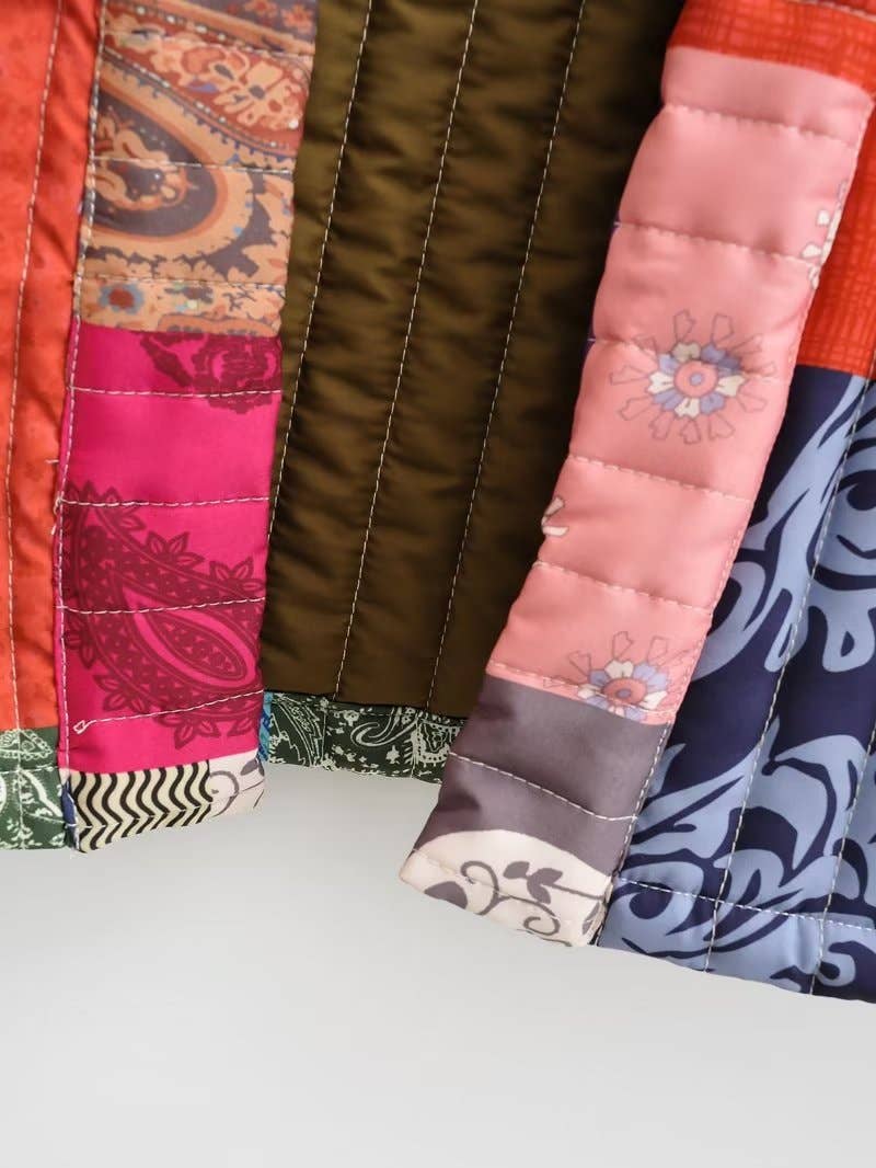 Sleeveless Floral Patchwork Quilted Vest for wholesale on Faire12