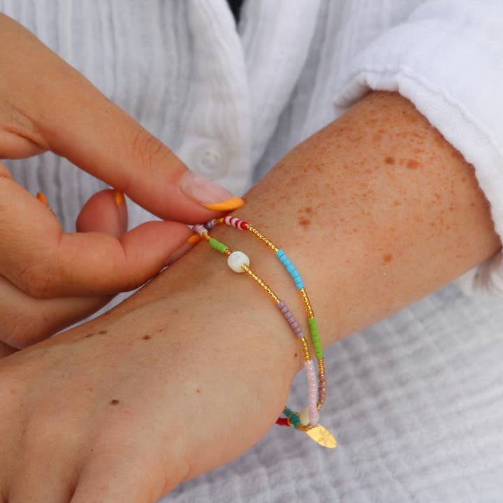 Pineapple Island - Wholesale Beaded bracelet - Golden Hour Colourful Beaded Bracelets12