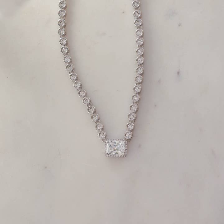 Sami Jewels - Wholesale Pendant/charm necklace - Diamond Baguette Tennis Necklace6