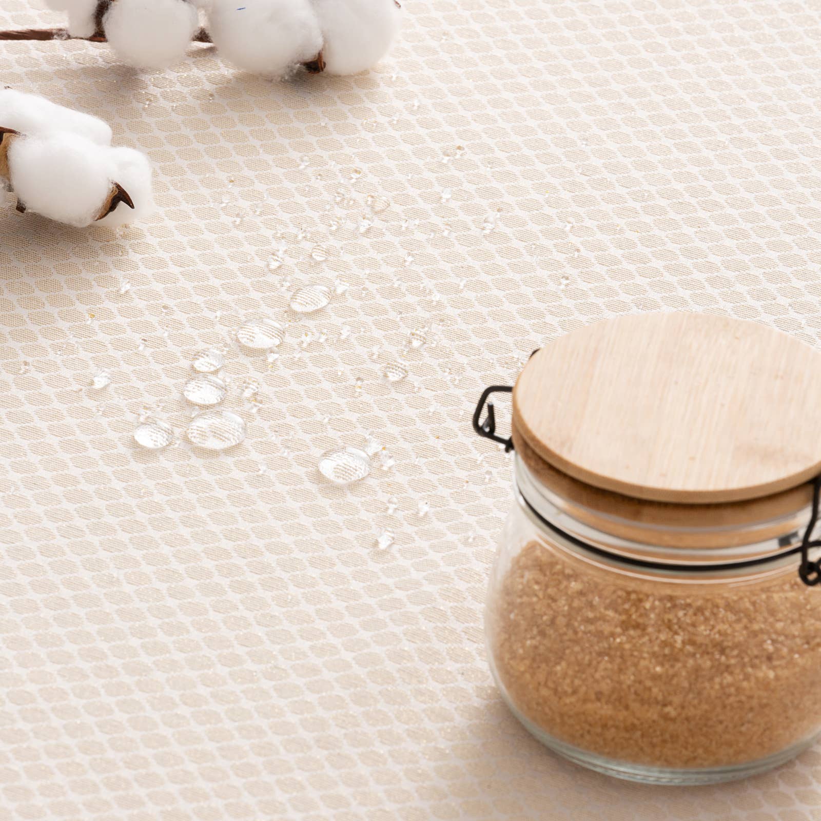 GAMUSI - Vente Nappes - Nappe imperméable jacquard coton géométrique LOSAN20