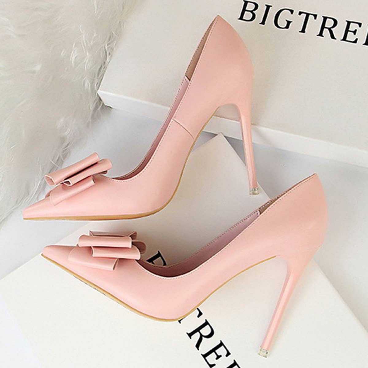 ACCITY - Wholesale High Heels - Women's - SLIM SHALLOW-MOUTH POINTED BOW HIGH HEELS_CWSHH00452