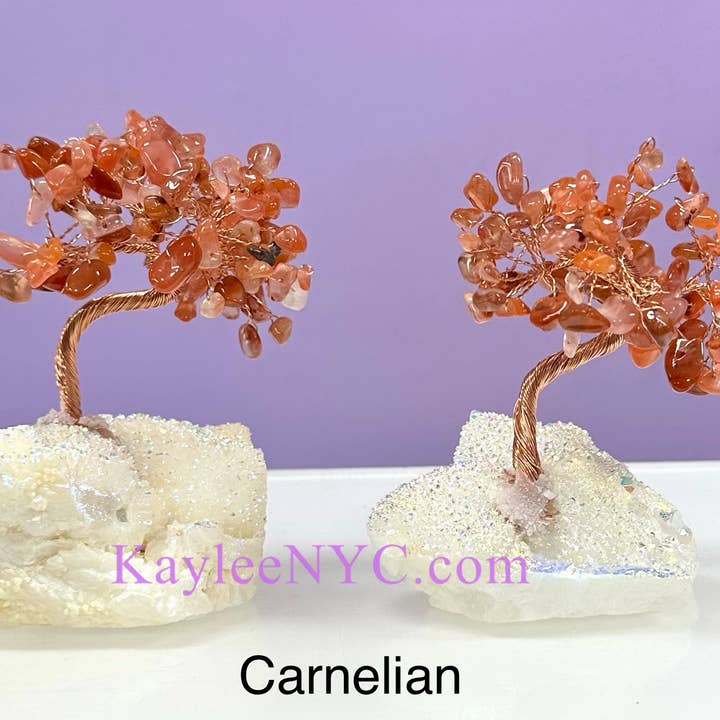 KayleeNYC - Wholesale Spiritual Stone/Crystal - Bonsai Tree with Angel Aura Quartz Cluster Base7