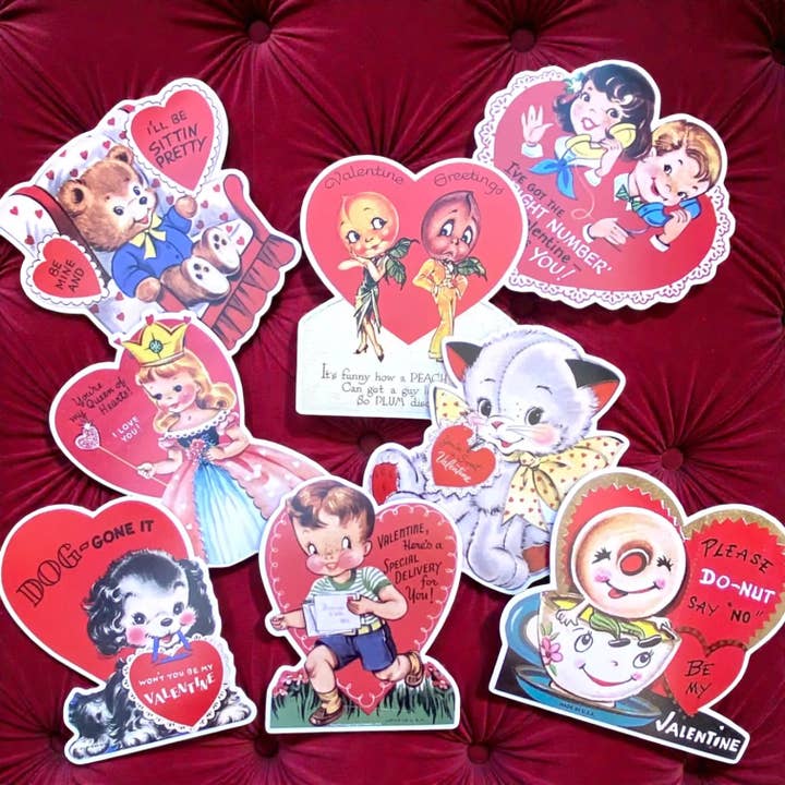 Vintage Valentines EXTRA LARGE Cards ( BULK SAVE 6% ) for wholesale by Wax Apothecary