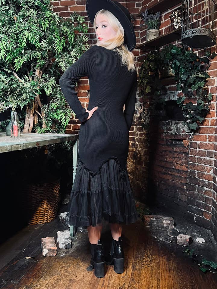 Witchwood Bags – wholesale Dress – Women's – Beatrix - Curve Hugging Sweater Dress with Mermaid Hem - READY TO SHIP2