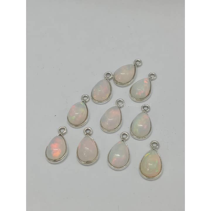 Rishi Jewelry – wholesale Individuell berlock/hänge – Etiopisk opal ädelstensberlock hängsmycke silveranslutning4