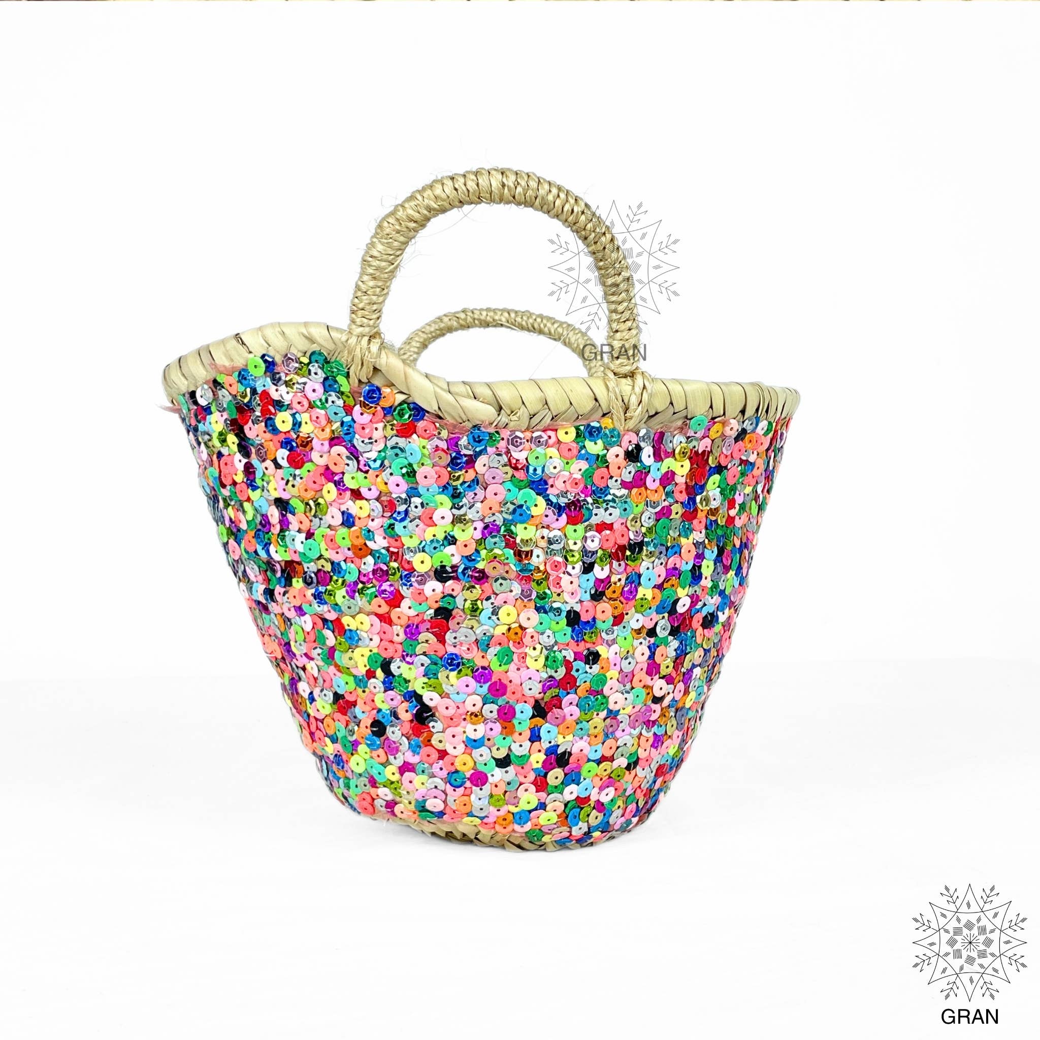 Gran Wholesale - Venta al por mayor Bolsa de asa- Mujer - Bolsa de mano de paja adornada con lentejuelas, bolsa pequeña. 2