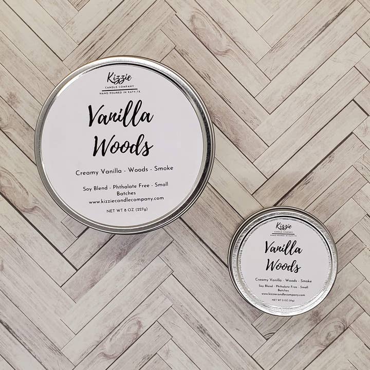 Vanilla Woods Kerzendosen für den Großhandel von Kizzie Candle Company