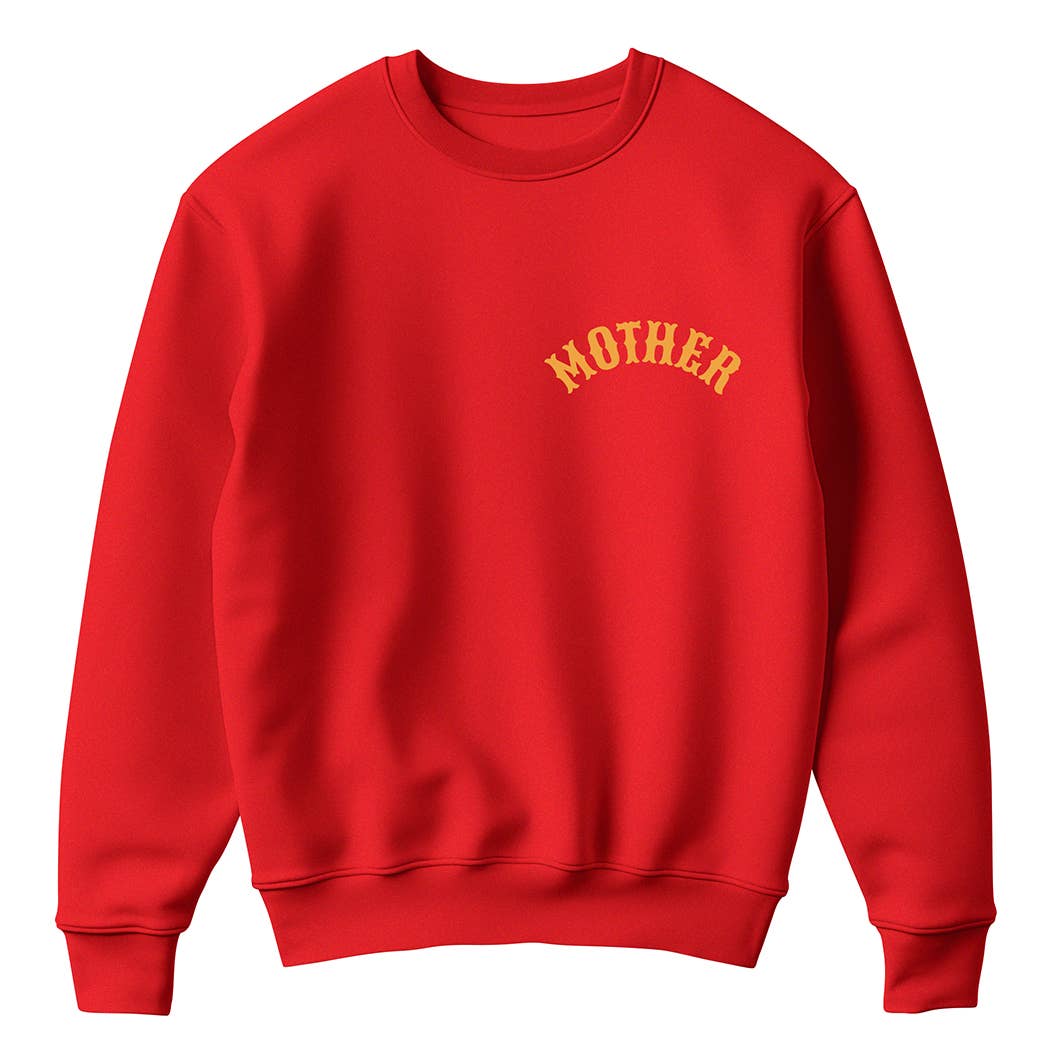 Fashion City - Wholesale Graphic Sweatshirt - Women's - MOTHER Text Logo Print Fleece Sweatshirt6