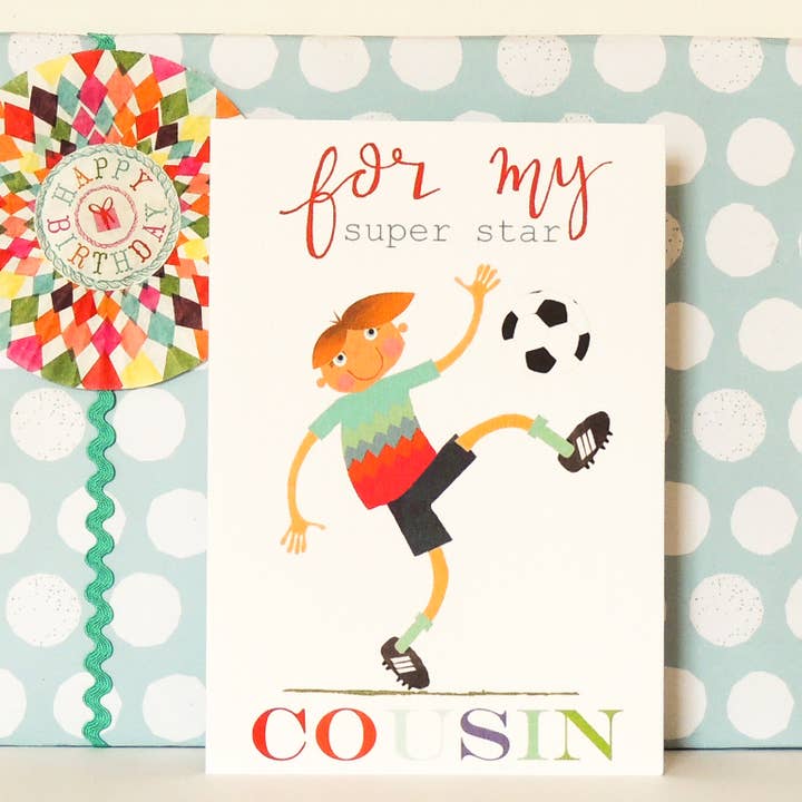 Kali Stileman Publishing – wholesale Birthday card – BY16 Football Cousin Greetings Card3