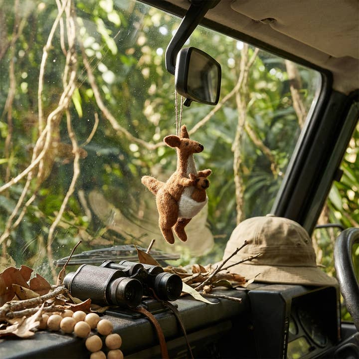 Felt So Good - Wholesale Ornament - Handmade Felt Kanga & Roo Hanging Kangaroo Decoration4