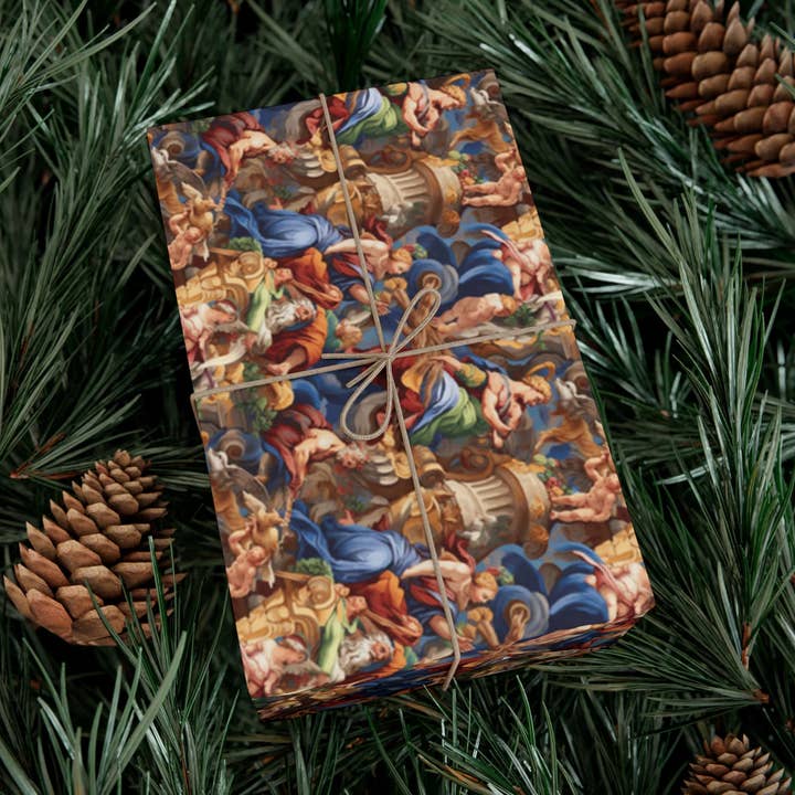 DaVinci Style Sistine Chapel Angel Wrapping Paper Gift Wrap for wholesale by Olivias Paper