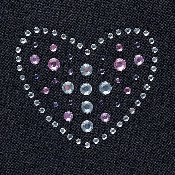 Hjerte Rhinestone Jern On for engroshandel hos Cottage Garden