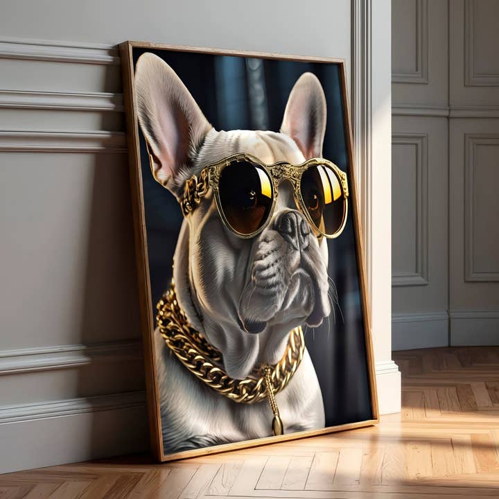 Gouden Frenchie Royalty | Luxe Franse Bulldog Muurkunst Print voor wholesale door Belter Prints