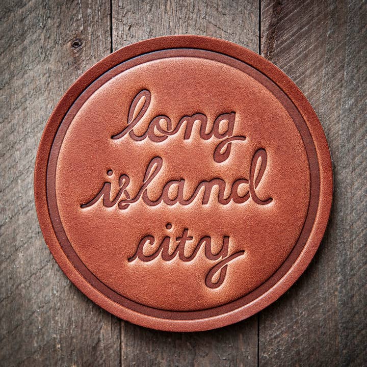 Long Island City Leather Coaster for wholesale by Sugarhouse Leather