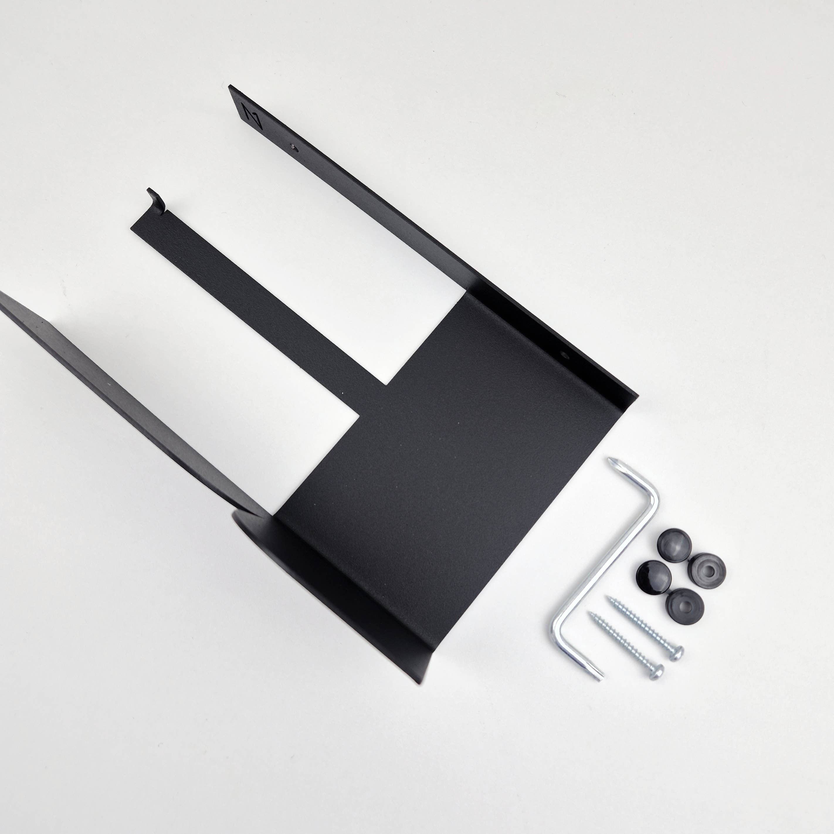 NAMUOS – Engroshandel Toiletpapirholder – Moderne toiletpapirholder i sort metal med hylde BAUHAUS7