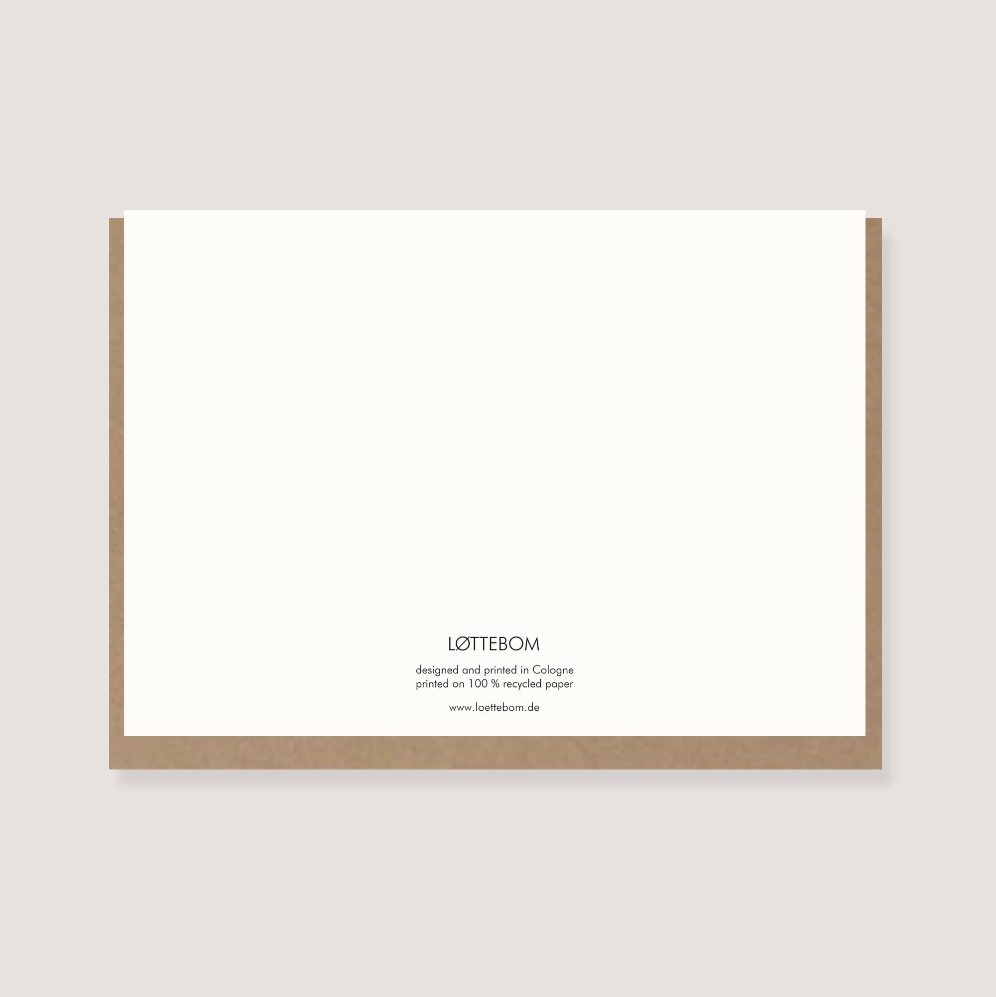 LØTTEBOM - Wholesale Everyday Greeting Card - Greeting card with envelope - “Von Herzen alles Gute”1