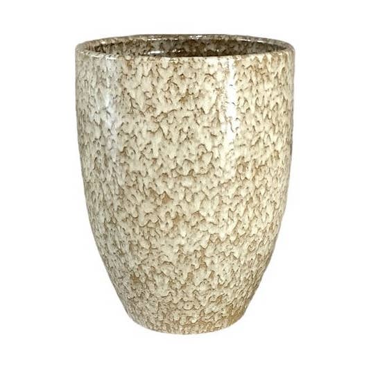 Enige en unieke pot reactief zanderig bruin XL voor wholesale door Ceramics Limburg