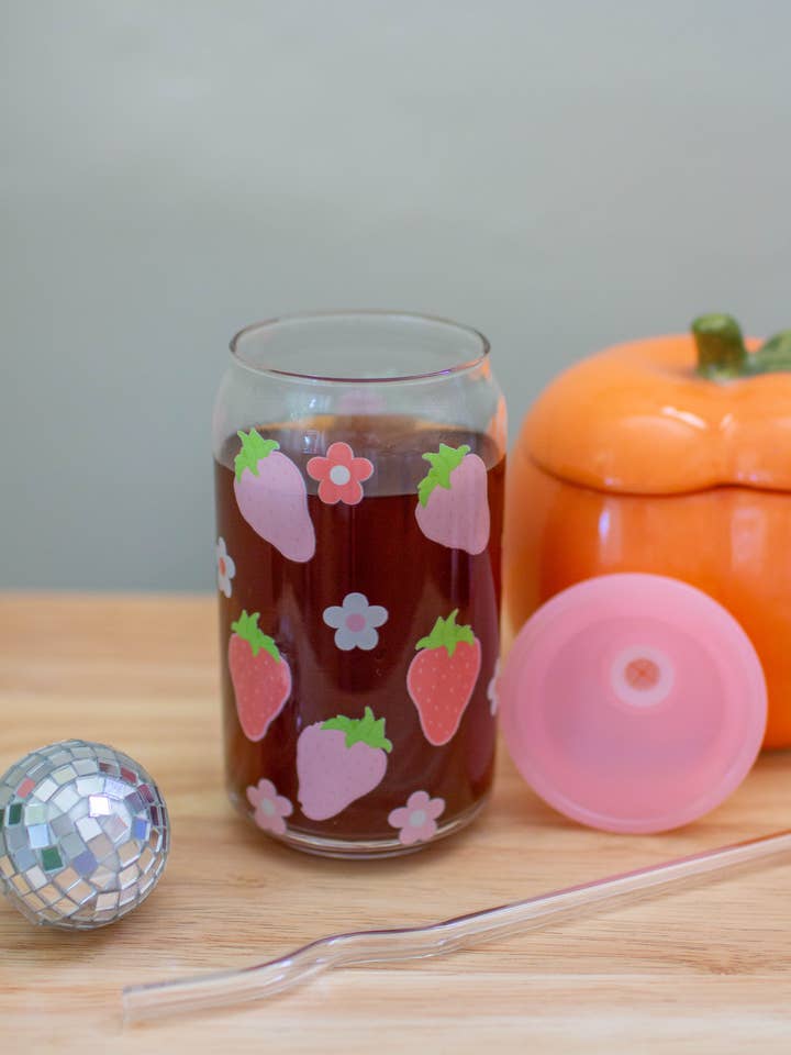 Happy lil Strawberry 16oz Cup for wholesale by Palm Creative