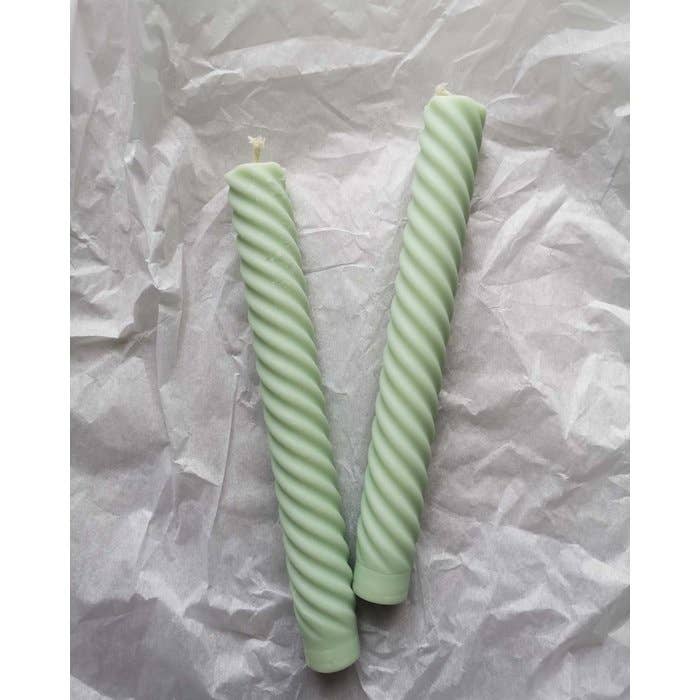 Silke-Amsterdam - Vente Bougies/bougeoirs coniques - Duo de bougies spirales coniques (Turquoise Treasure) | Bougies coniques1