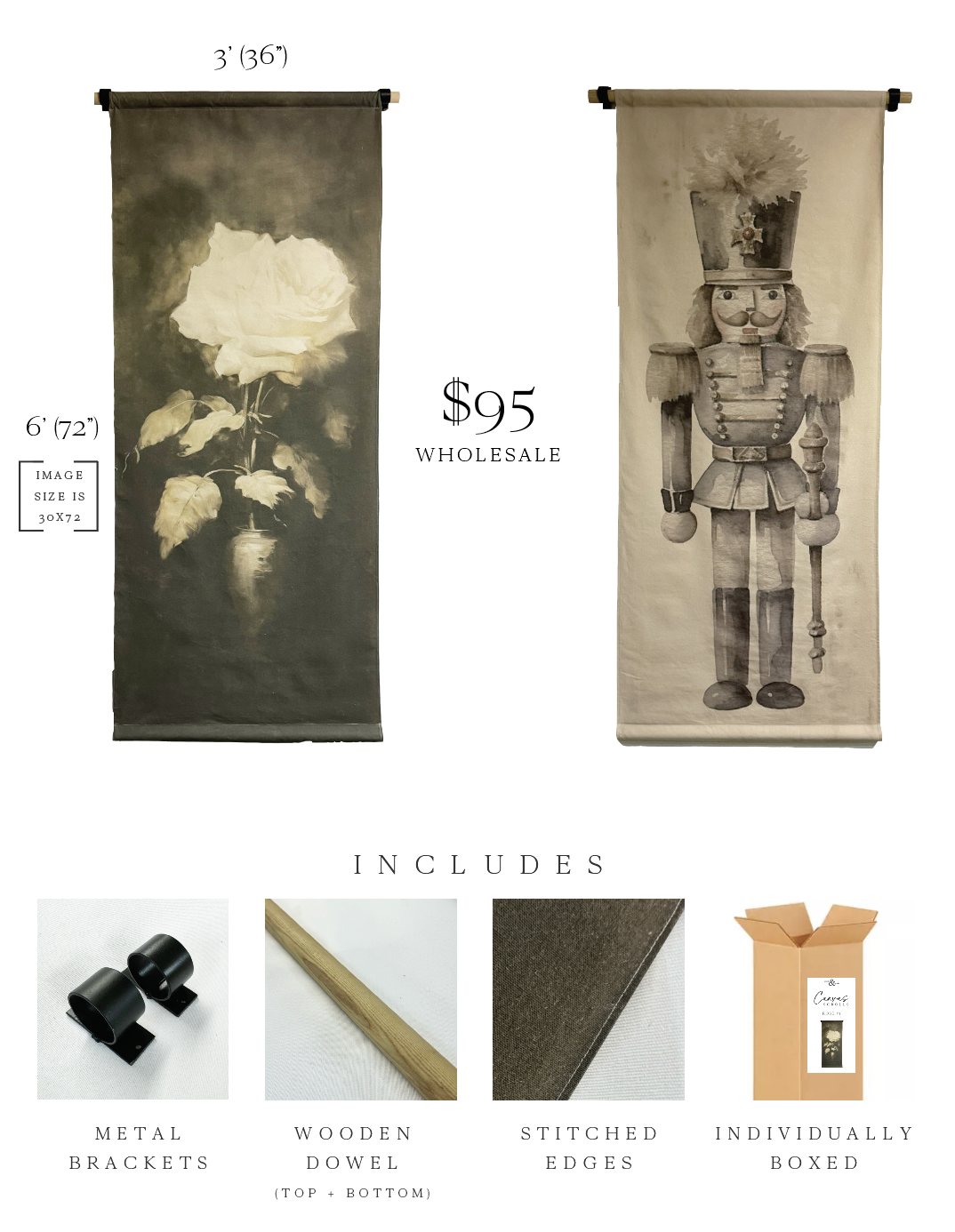 Brayden and Brooks - Wholesale Art Print - 3'x6' Canvas Scroll - Tree Reflections1