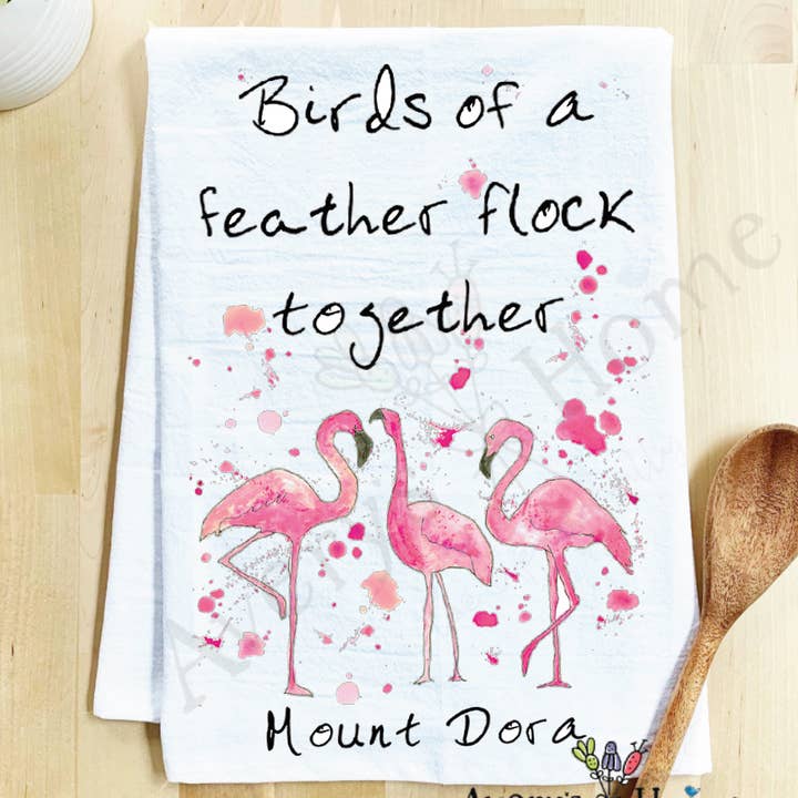 Avery's Home - Wholesale Tea Towel - Birds of a Feather Flamingo Customizable Tea Towel11