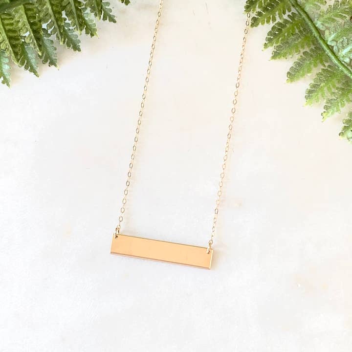 Fairwells Jewelry - Vente Colliers à pendentif - Collier de barre remplie d'or