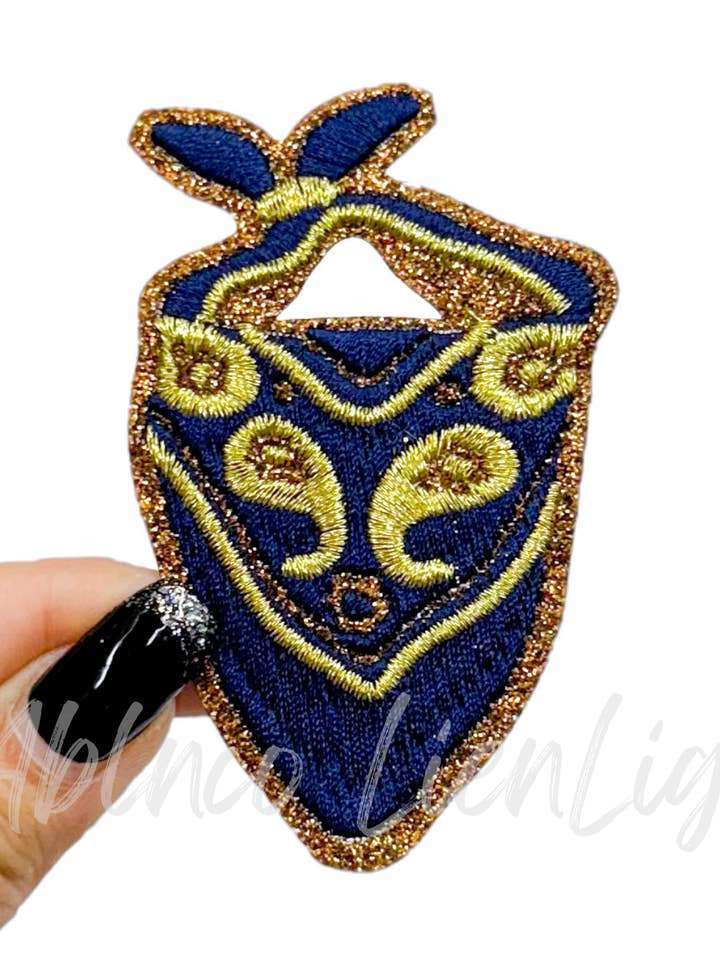 navy bandana glitter embroidery patch iron on for wholesale by ABLNco