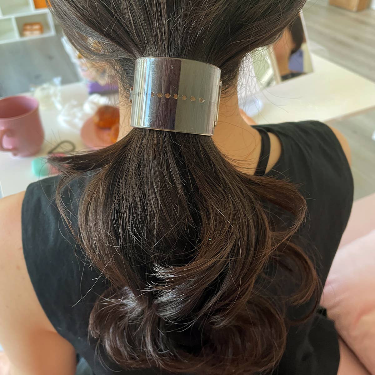 Tiepology - Vente Pince à cheveux – femme - Barrette latérale brillante style queue de cheval4