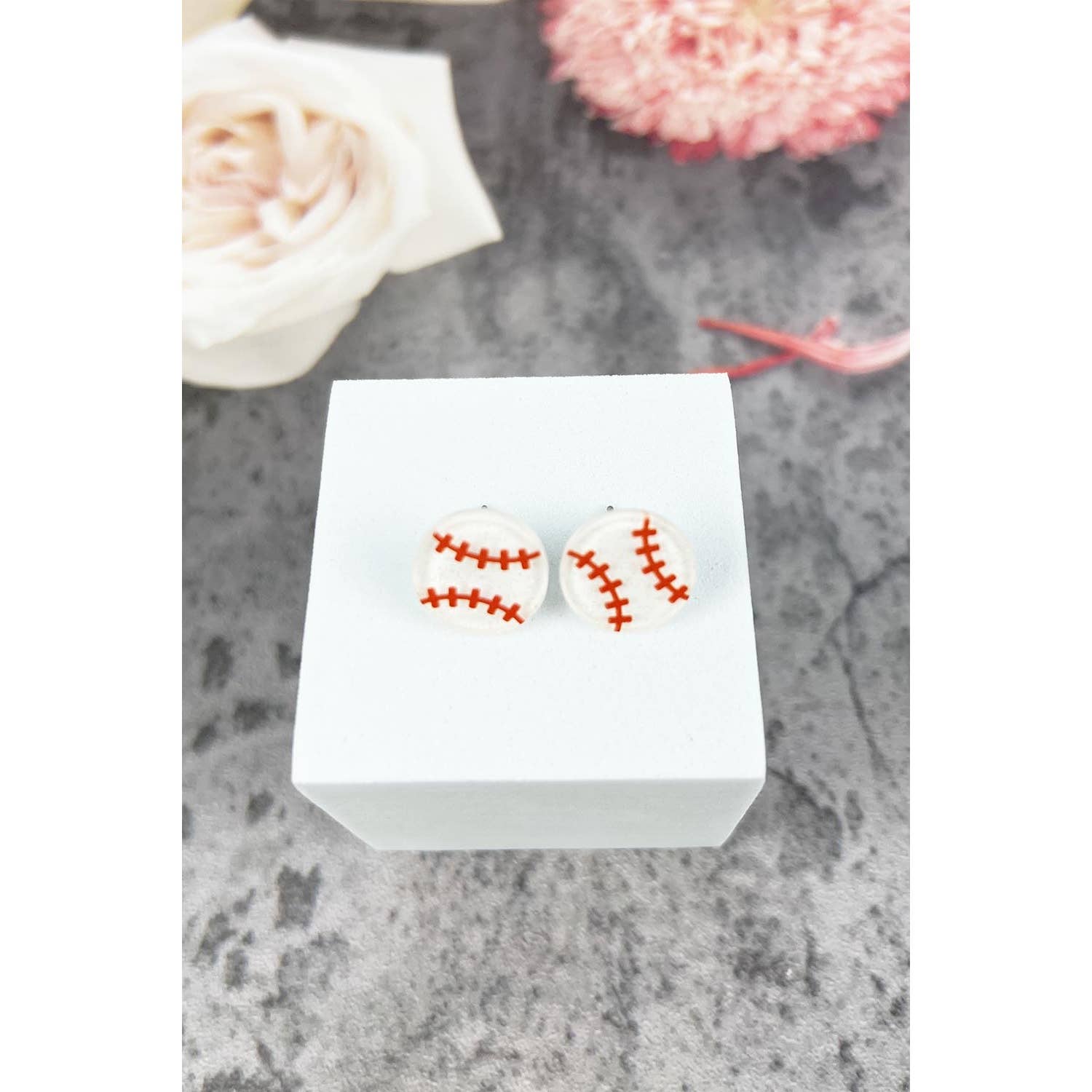 JHP Collection - Wholesale Stud/Post Earrings - VARIETY OF SPORTS BALL EPOXY MINI STUD EARRINGS0