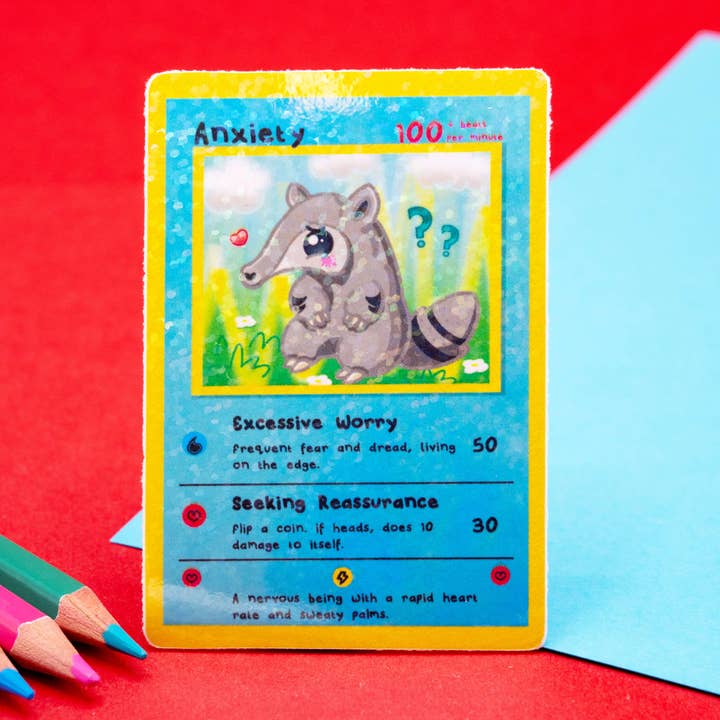 Neurodivergent Collectable Trading Card Sticker - Anxiety for wholesale by Innabox Ltd