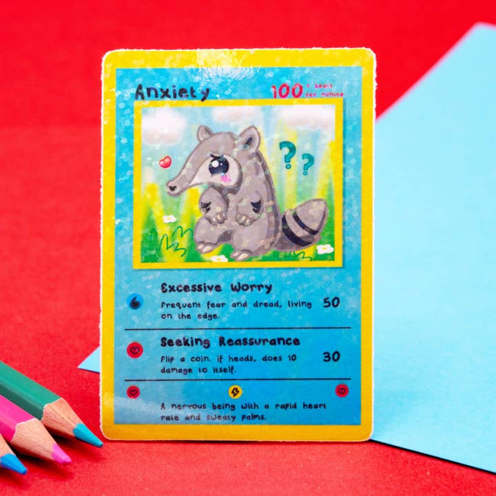 Pegatina de tarjeta coleccionable neurodivergente - Ansiedad para venta al por mayor de Innabox Ltd