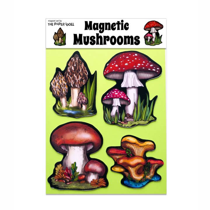 Mushroom Magnet Set Witch, mystic, Enchant Fairy room decor for wholesale by THE PAPER IDOLL