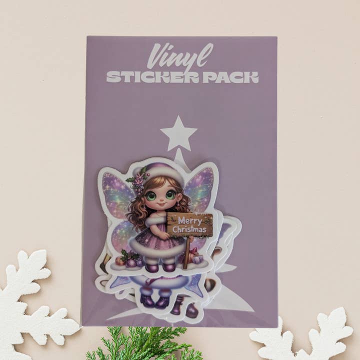 Fairy Holiday Sticker Pack for wholesale by KC & Bloom