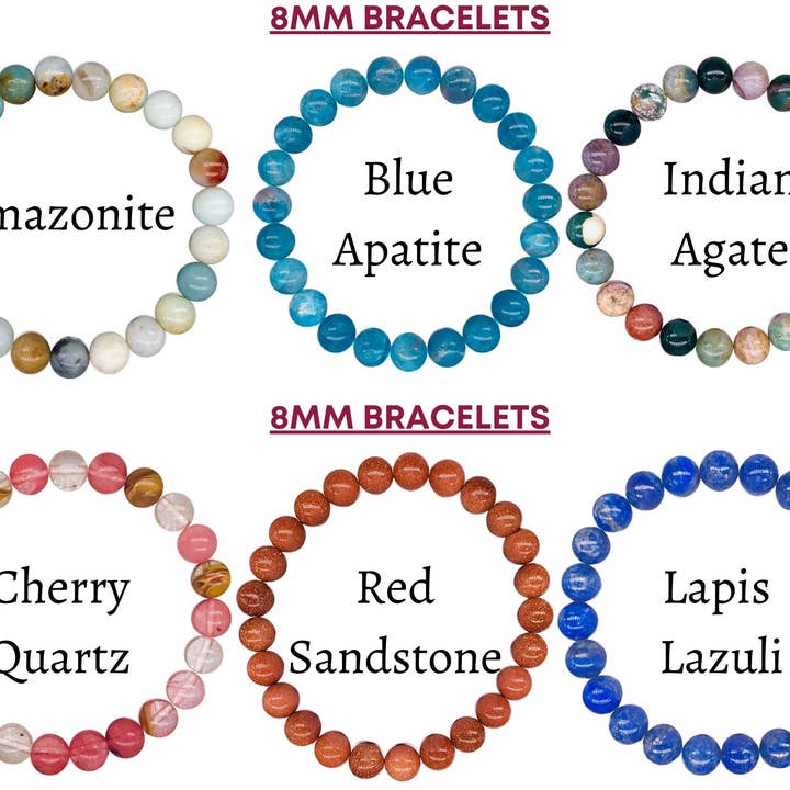 Soul Charms - Wholesale Beaded Bracelet - Crystal Bracelet for Women Men, 8mm, 4mm Bead Bracelet Stack