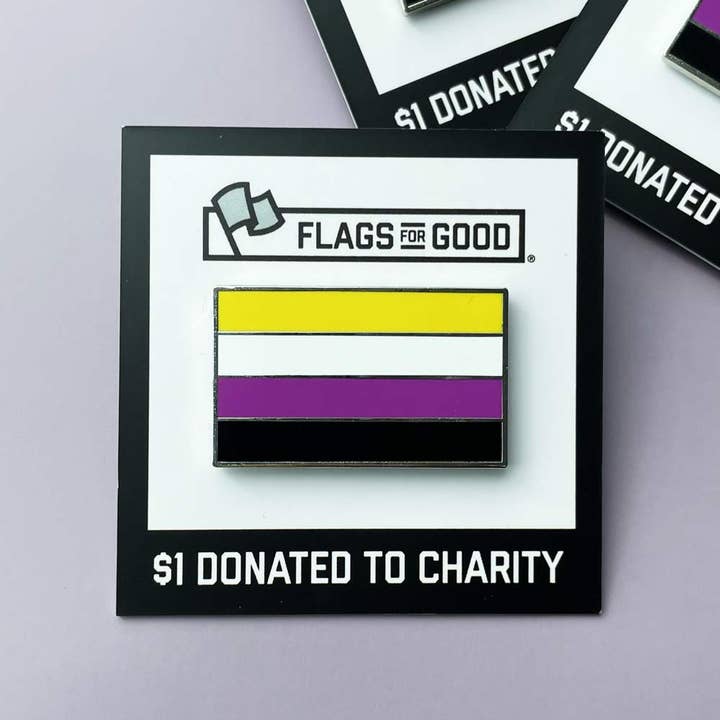 Flags For Good - Wholesale Lapel Pin/Button - Nonbinary Pride Flag Enamel Pin