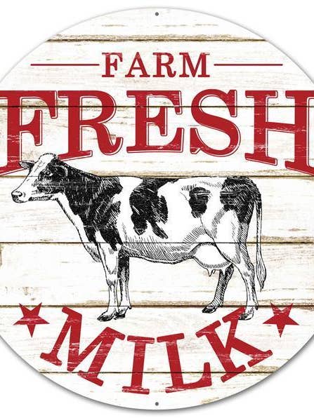 12"DIA FARM FRESH MILK SIGN - MD0347 for wholesale by General Wholesale Inc