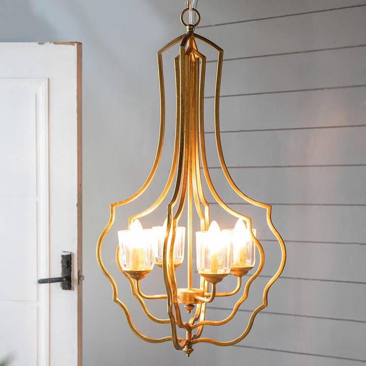 Lustre en fer 19,5x19,5x35" - Or pour la vente par A&B Home Group Inc.