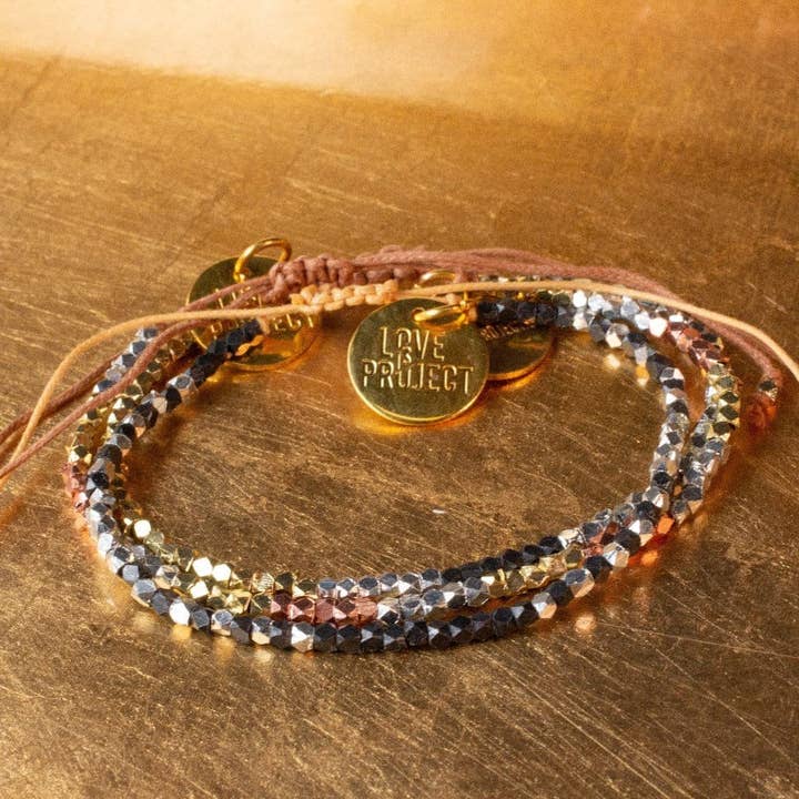Love Is Project - Vendita all'ingrosso Bracciale con perline - Bracciale Kali Ombre - oro/argento/champagne