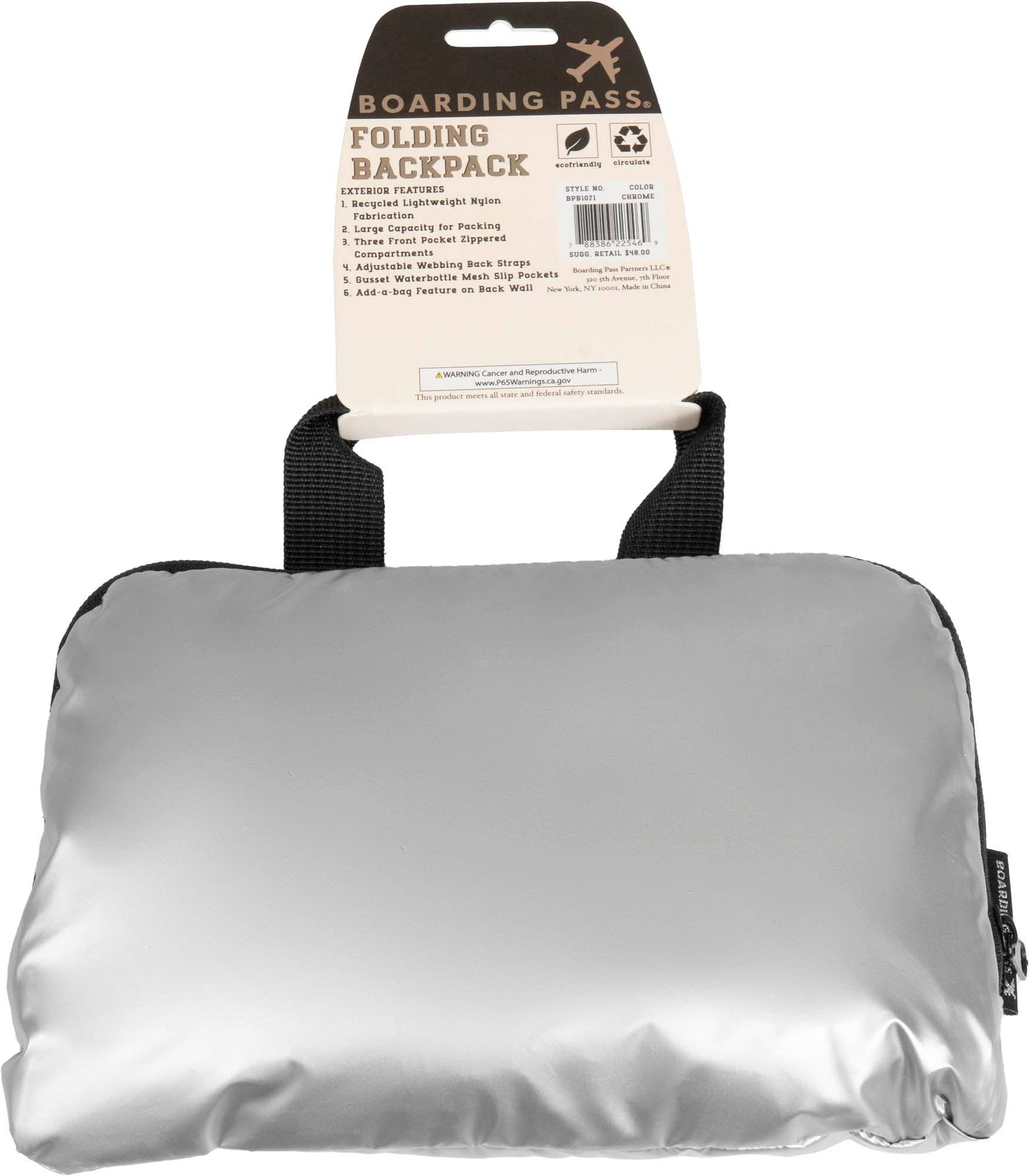 Magid - Wholesale Backpack - Unisex - Boarding Pass Recycled Metallic Foldable & Packable Pouch Multi Compartment Backpack8