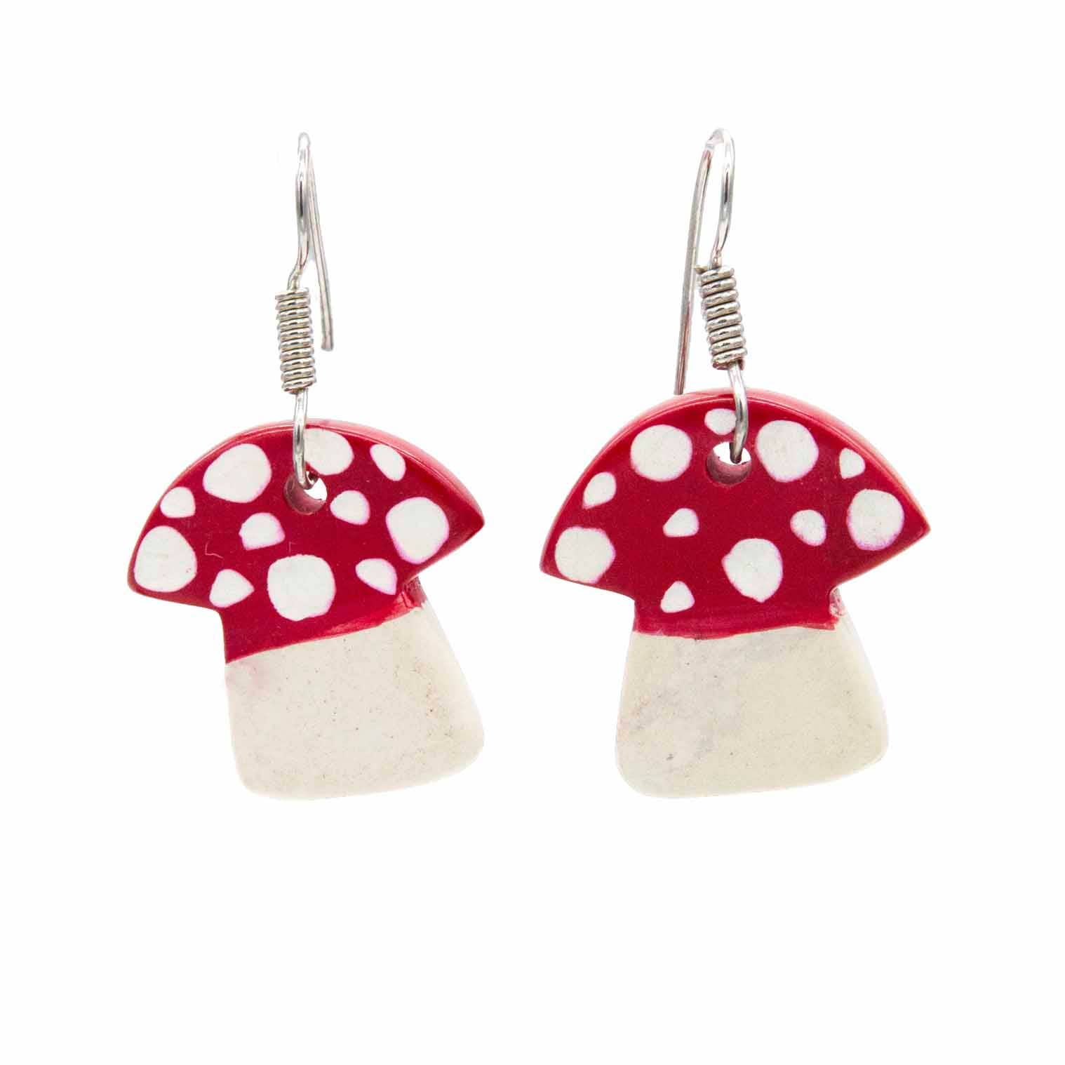 Siesta – wholesale Dangle earrings – Soapstone Mushroom Earrings2