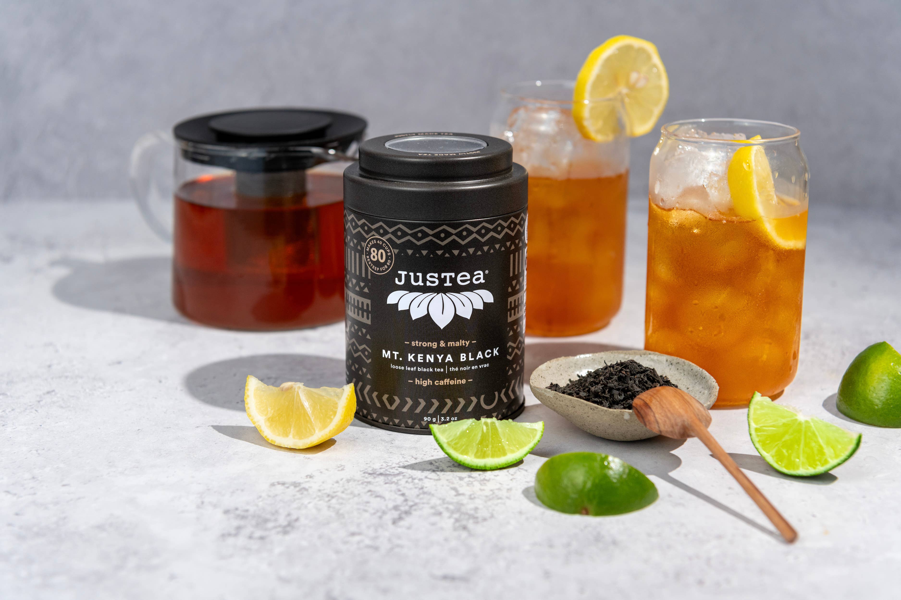 JusTea - Vente Thé en vrac - Boîte de thé noir Mt. Kenya avec cuillère kenyane sculptée à la main - Thé bio équitable en feuilles5