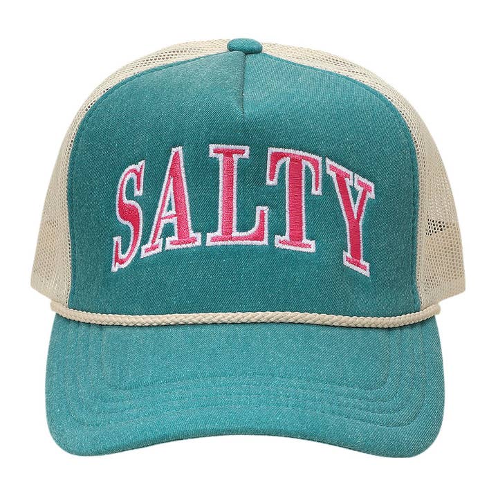 Sensibling Corp. - Wholesale Trucker Hat - Women's - SALTY Message Embroidered Mesh Back Trucker Hat1