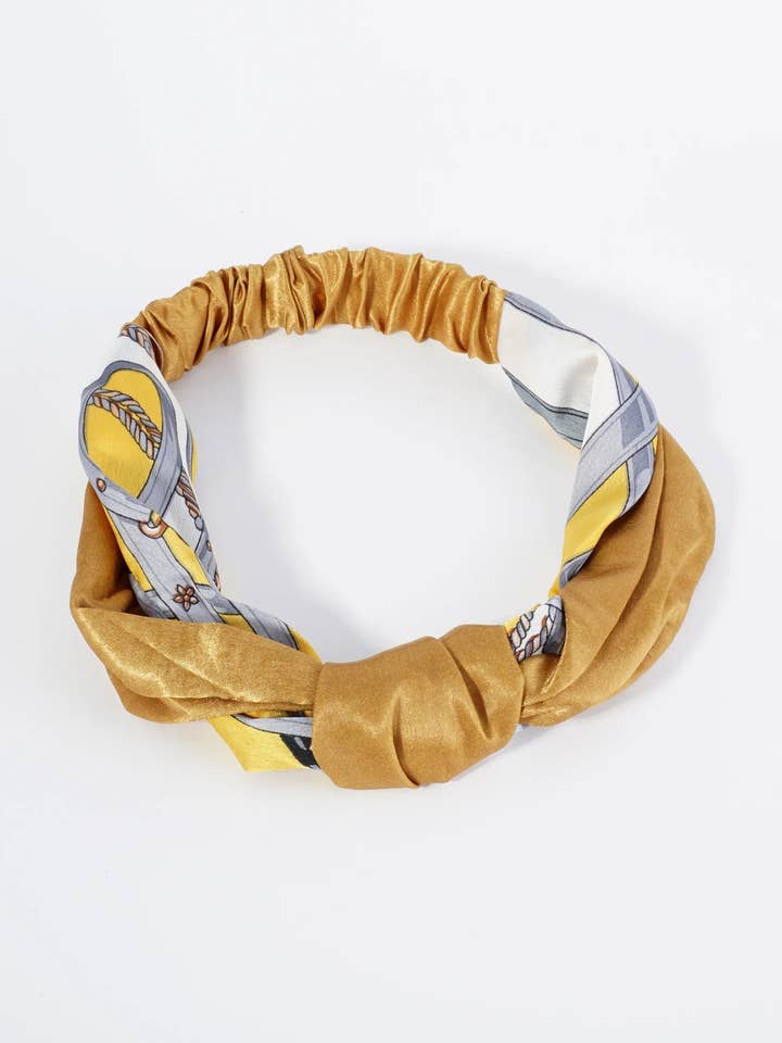 Top Knotted Printed Fabric Stretch Headband for wholesale by Wild Honey